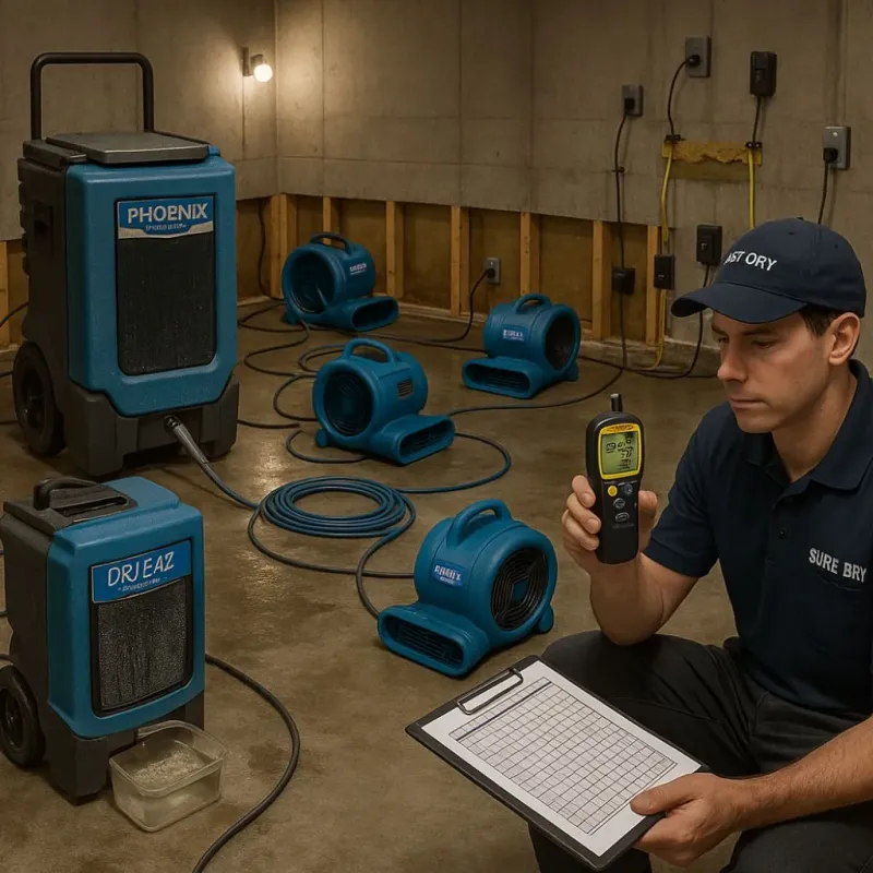 Structural Drying and Dehumidification process in Ridge, NY